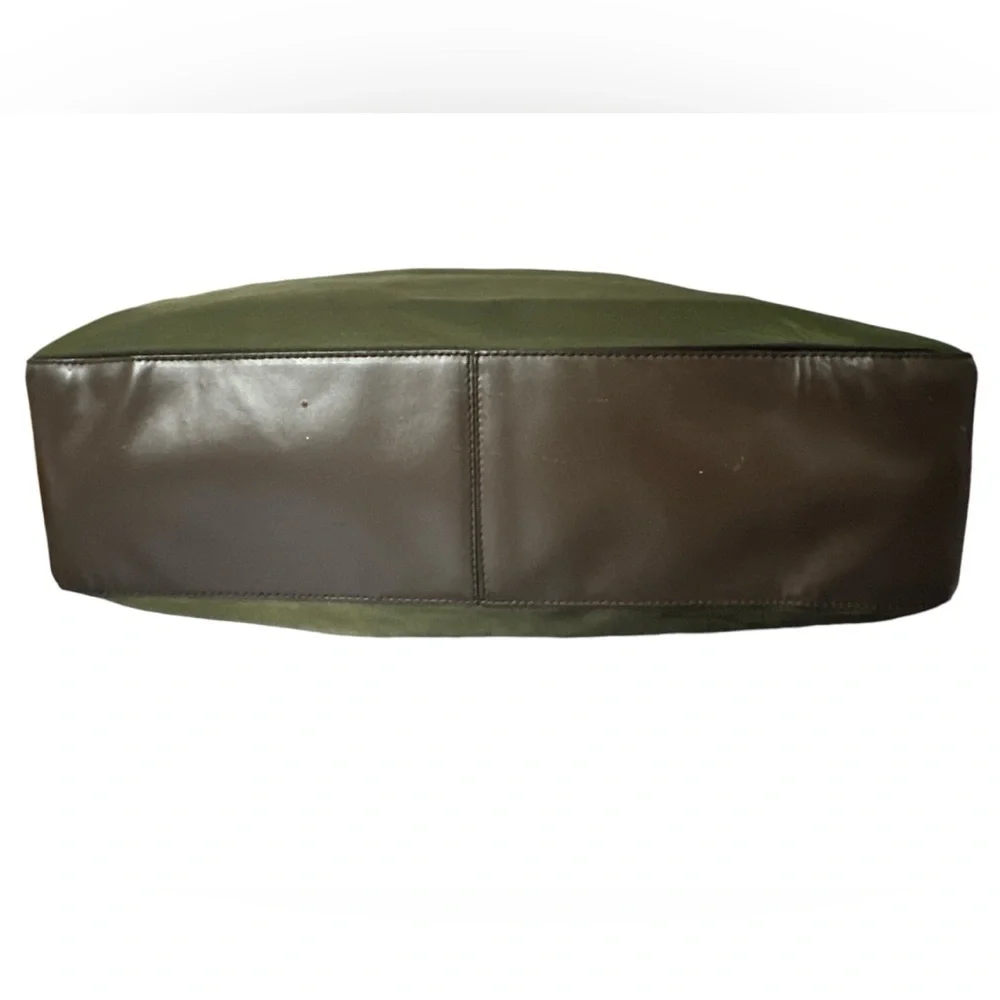 PRADA Vintage Tessuto Nylon Hobo Bag Olive Green Leather Trim B7816 Y2K - Picture 7 of 15